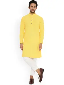 Be Desi Men Sequins Embroidered Chikankari Kurta