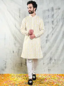 Be Desi Men Tie and Dyed Cotton Kurta