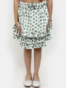 V-Mart Girls Abstract Printed Layered A-Line Skirt