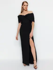 Trendyol Off-Shoulder Maxi Slit Dress
