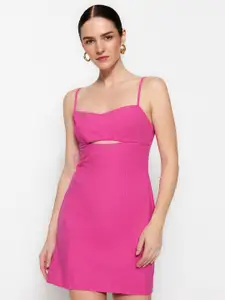 Trendyol Shoulder Strap A-Line Cotton Mini Dress