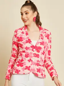 BAESD Printed Regular-Fit Single Breasted Blazer