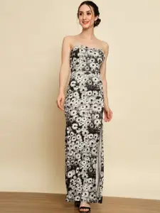 BAESD Floral Printed Strapless Maxi Dress