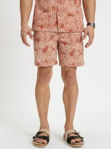 Celio Men Mid-Rise Floral Printed Cotton Shorts