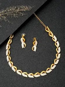 Anouk Gold-Plated Stone Studded Necklace & Earring