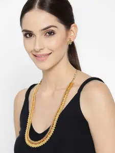 Anouk Gold-Plated Beaded Temple Necklace & Earring