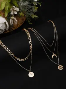 DressBerry Set Of 2 Gold-Plated Necklace