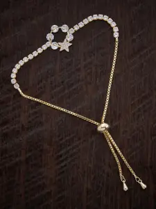 Kushal's Fashion Jewellery Women Rose Gold-Plated Cubic Zirconia Wraparound Bracelet