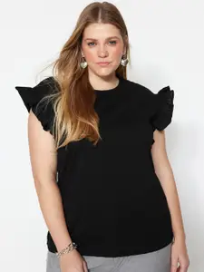 Trendyol Puff Sleeves Pure Cotton T-Shirt