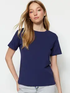 Trendyol Round Neck Pure Cotton Casual T-Shirt