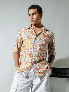 UNRL Relaxed Floral Tropical Printed Casual Shirt