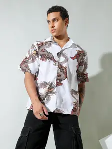 UNRL Relaxed Graphic Printed Casual Shirt