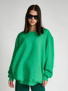 Bonkers Corner Green Round Neck Long Sleeves Cotton Sweatshirt
