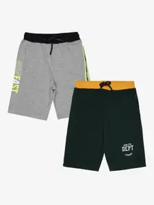 Alan Jones Boys Pack Of 2 Mid-Rise Regular Shorts