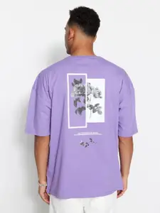 Trendyol Floral Printed Drop Shoulder Sleeves Pure Cotton Oversized T-shirt