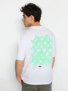 Trendyol Conversational Printed Drop-Shoulder Sleeves Pure Cotton T-Shirt