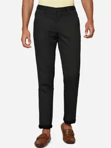 JADE BLUE Men Slim Fit Mid-Rise Pure Cotton Trousers