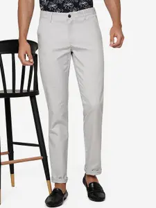 JADE BLUE Men Slim Fit Mid-Rise Pure Cotton Chinos Trousers