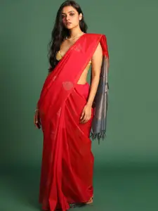 Indethnic Ethnic Motifs Zari Pochampally Saree