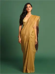 Indethnic Ethnic Motifs Woven Design Zari Pochampally Saree