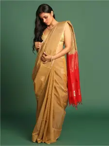 Indethnic Ethnic Motifs Zari Pochampally Saree