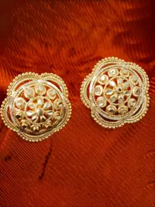 MEENAZ Gold-Plated Floral Studs Earrings