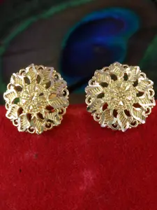 MEENAZ Gold-Plated Floral Studs Earrings