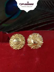MEENAZ Gold-Plated Floral Studs Earrings