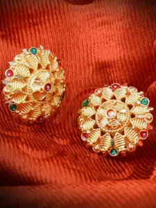 MEENAZ Gold-Plated Floral Studs Earrings