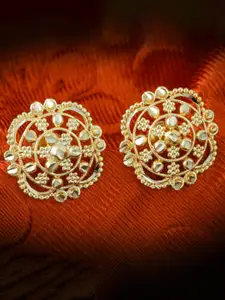 MEENAZ Gold-Plated Floral Studs Earrings