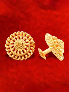 MEENAZ Gold-Plated Floral Studs Earrings