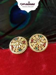 MEENAZ Gold-Plated Floral Studs Earrings