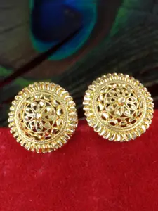 MEENAZ Gold-Plated Floral Studs Earrings