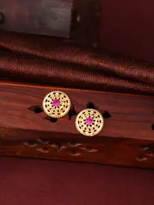 MEENAZ Gold-Plated Floral Studs Earrings