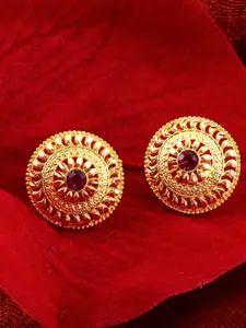 MEENAZ Gold-Plated Floral Studs Earrings