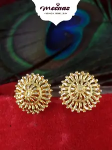 MEENAZ Gold-Plated Floral Studs Earrings