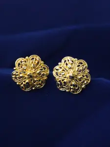 MEENAZ Gold-Plated Floral Studs Earrings
