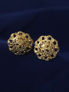 MEENAZ Gold-Plated Floral Studs Earrings