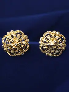 MEENAZ Gold-Plated Floral Studs Earrings