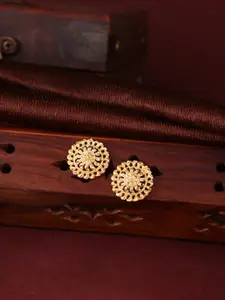 MEENAZ Gold-Plated Floral Studs Earrings