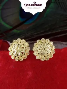 MEENAZ Gold-Plated Floral Studs Earrings