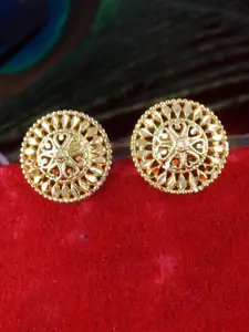 MEENAZ Gold-Plated Floral Studs Earrings
