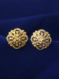 MEENAZ Gold-Plated Floral Studs Earrings