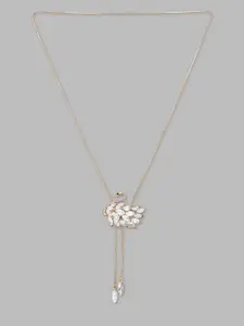 Globus Gold-Toned & White Gold-Plated Minimal Necklace