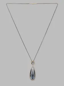 Globus Gold-Toned & Grey Gold-Plated Minimal Necklace