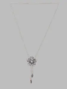 Globus Rose Gold-Toned And Grey Rose Gold-Plated Stone-Studded Pendant Chain
