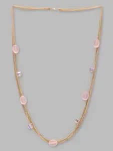 Globus Gold-Toned And Pink Gold-Plated Beaded Layered Necklace