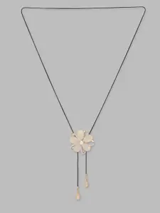 Globus Gold-Plated Floral Minimal Necklace