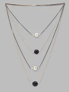 Globus Black Gold-Plated Layered Necklace