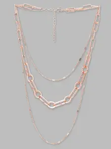 Globus Rose Gold-Toned Rose Gold-Plated Layered Necklace